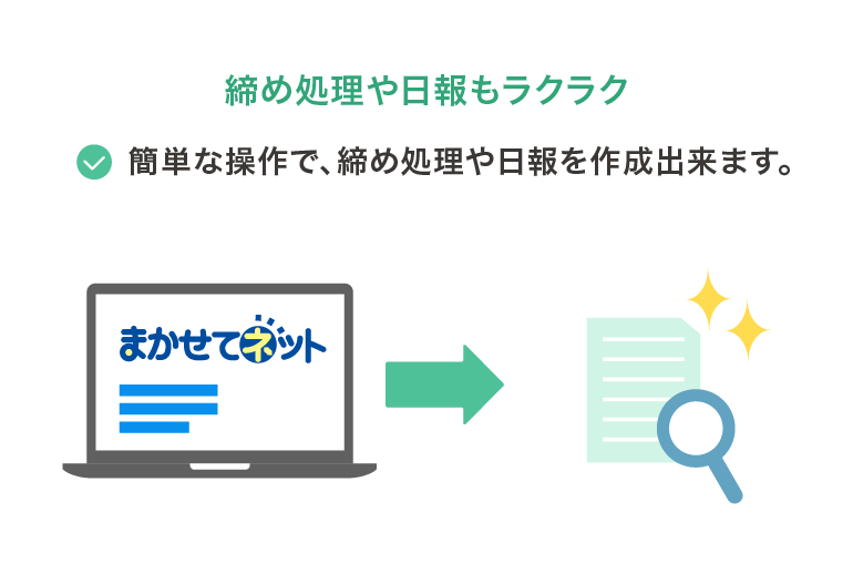 締め処理や日報もラクラク