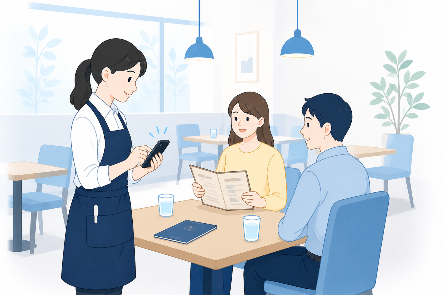 お客様のスマホから注文、ホール負担を軽減